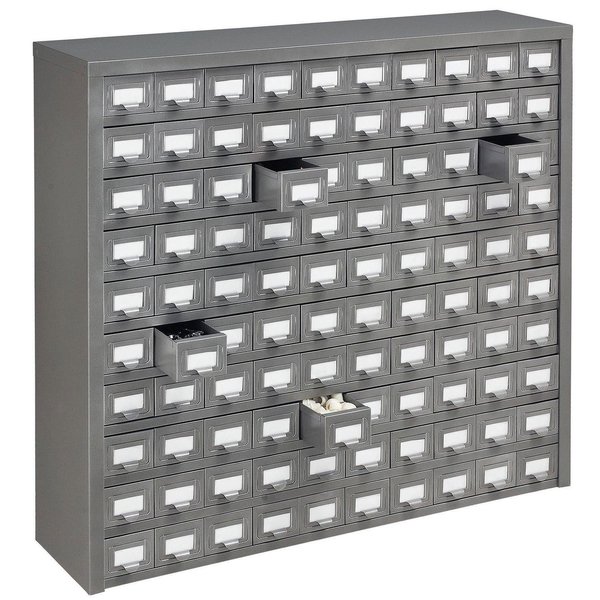 Global Industrial 100 Drawer Cabinet, Steel, 36x9x34-1/2 986102